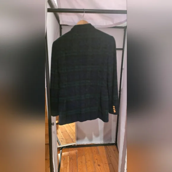 Lauren Ralph Lauren NEW Womens Plaid Bullion Blazer Jacket Navy/Green Size 8 - Picture 3 of 3